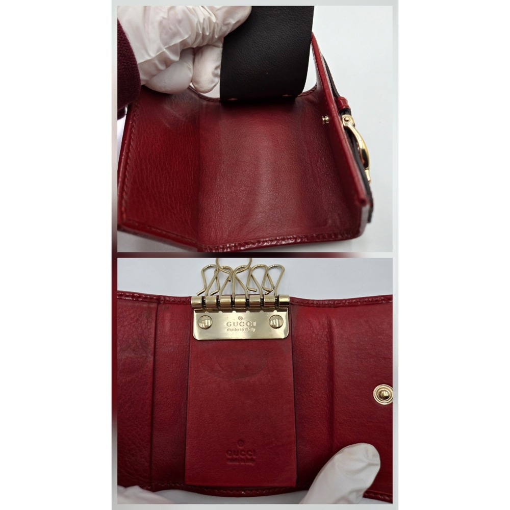 Gucci Red Guccissima Patent Leather 6 Key Case Holder Buckle - Picture 6 of 10